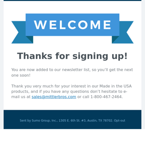 Welcome - Thanks for signing up!