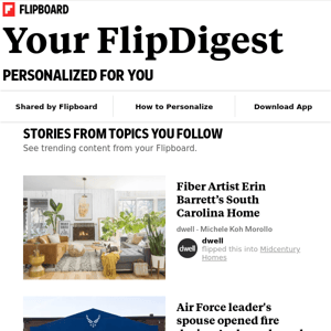 Your FlipDigest: stories from Military, Sports, North America Travel and more