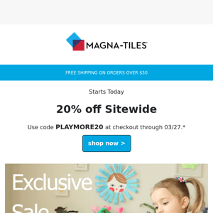 🚨 20% Off Magna-Tiles®  - Shop Today!