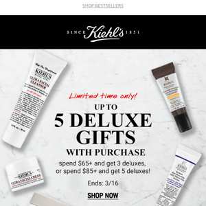 Limited time only! Get this 5-piece deluxe gift on your purchase of $85+