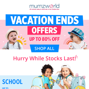 Vacations END! Our discounts DON'T!! 🤩