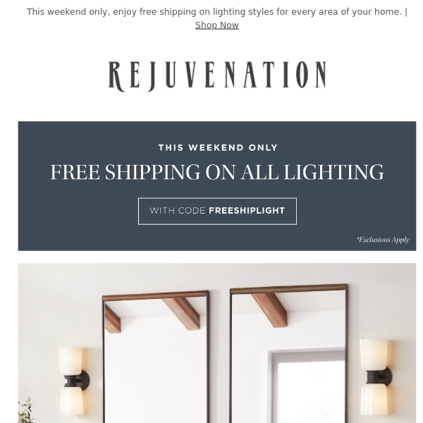 Create your dream bathroom with custom lighting that ships FREE