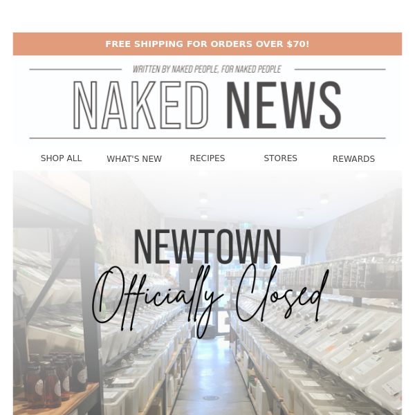Sad news today: Newton Naked Store is Closed 🚧