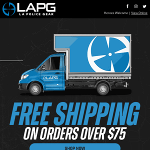 FREE Shipping on all orders over $75