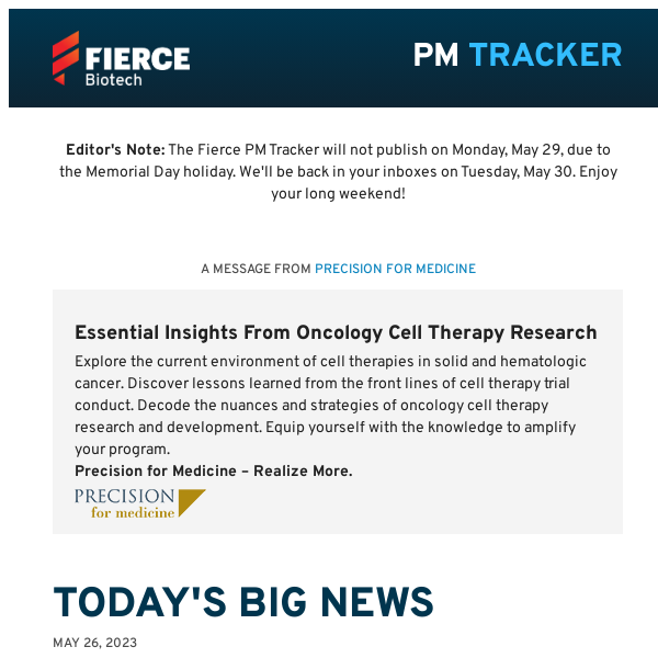 | 05.26.23 | Roche’s TIGIT shows signs of life in liver cancer; Novartis sickle cell med’s EU approval up in the air