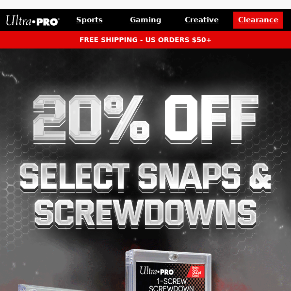 20% OFF Snaps & Screwdowns!