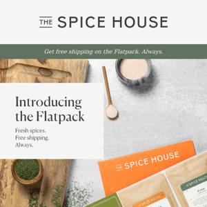 The Flatpack–Over 250 spices shipped for free. Always.