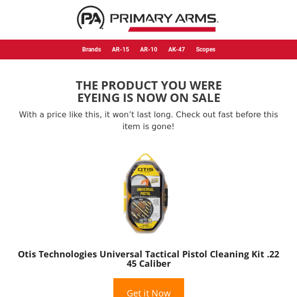 💲 Price drop! Otis Technologies Universal Tactical Pistol Cleaning Kit .22 45 Caliber is now on sale… 💲