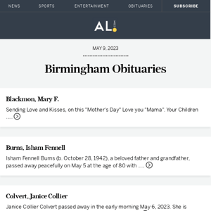 Birmingham obituaries for May 9, 2023