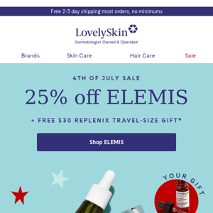 Start the Fourth with a bang & 25% off Elemis