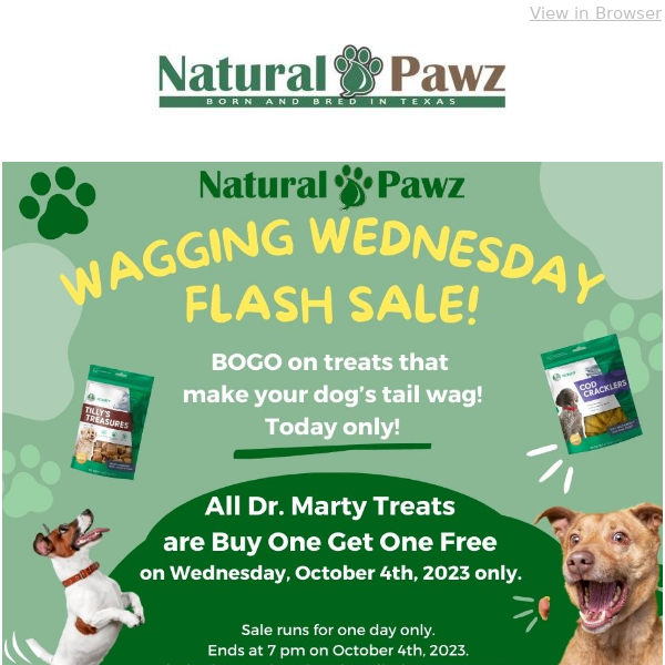 Wagging Wednesday Sale - BOGO Dr. Marty Treats