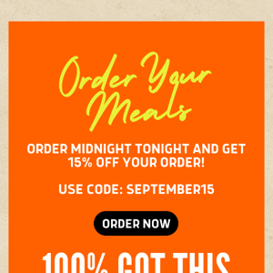 Don't miss out: get 15% off your order tonight! 👀