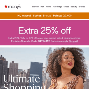 Extra 25% off & 15% off beauty—time to treat yourself