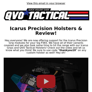 Icarus Precision Holsters! - QVO Newsletter 087