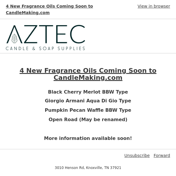 4 New Fragrance Oils Coming Soon to CandleMaking.com