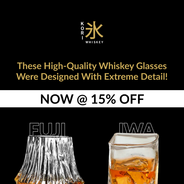Whiskey glasses with extreme detail