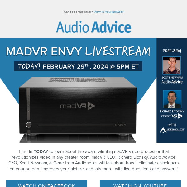 ❗️ TODAY! MadVR Envy Livestream - 5PM EST❗️