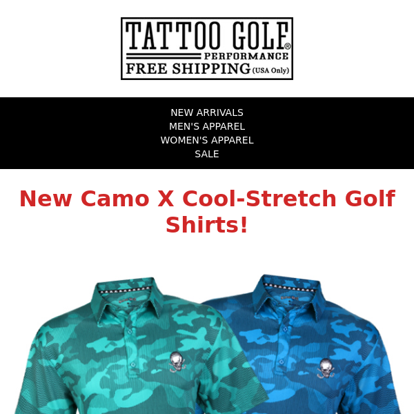 ☠️New Camo X Cool-Stretch Golf Shirts☠️