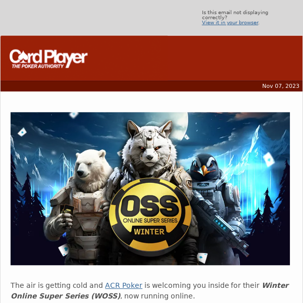 💰 ACR Poker's Winter Online Super Series Now Running