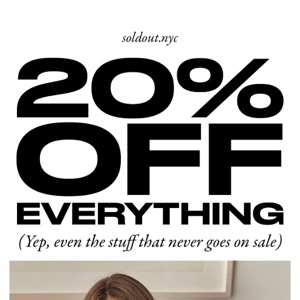 HOLIDAY SURPRISE: 20% OFF EVERYTHING!