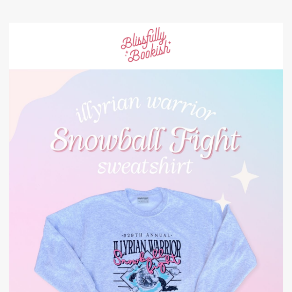 Grab our Illyrian Warrior Snowball Fight Sweatshirt just in time for the holidays!