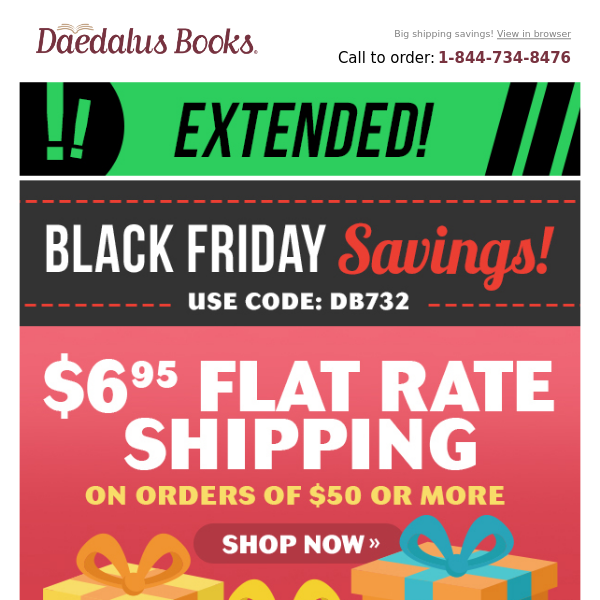 Flat Shipping Savings Extended!