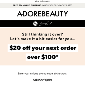 Need an excuse to shop? Here’s $20 off*