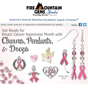 Your Source for Breast Cancer Awareness Charms, Pendants and Drops