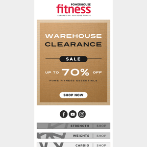 Warehouse Clearance - Up to 70% OFF