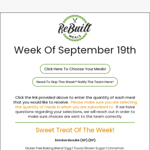 ReBuilt Meals Menu - Week of September 19th