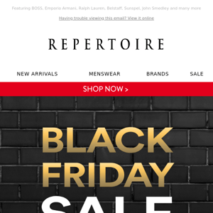 BLACK FRIDAY SALE at Repertoire | Up to 40% Off New Season