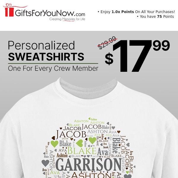 $17.99 Custom Sweatshirts | Save 40%