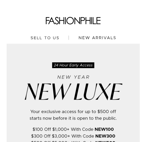 Early Access! New Year, New Luxe