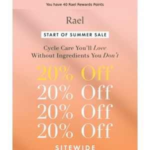 Summer Sale: 20% off sitewide! ☀️