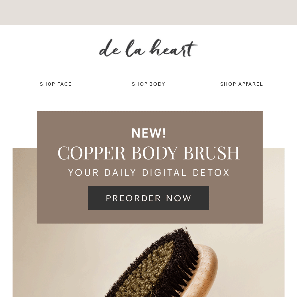 Preorder today! 🤎 NEW Copper Body Brush drops 11/19 🤎