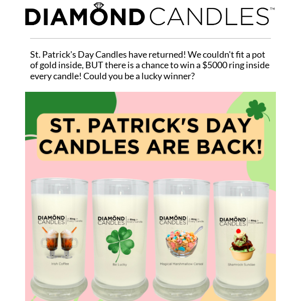St. Patrick's Day Candles are here! 🍀