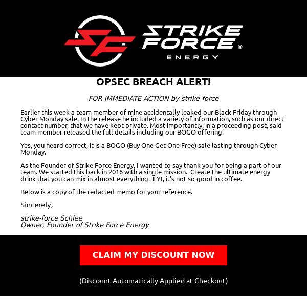 Details about the Strike Force Energy OPSEC breach.
