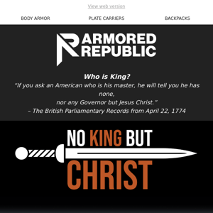 ☄ No King But Christ: A Battle Cry