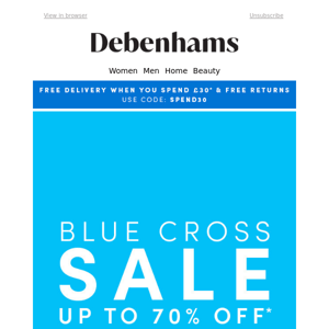 Blue Cross Sale: save up to 70% off + FREE delivery WYS £30