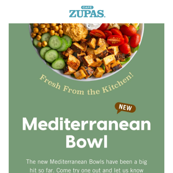 Fresh from the Kitchen - NEW Mediterranean Bowl