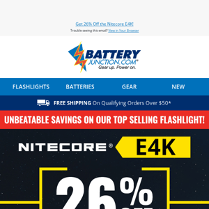 🔦 Bright Offer! 26% Off the Top Selling Nitcore E4K!