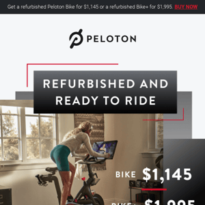 Save on Peloton Certified Refurbished Bikes