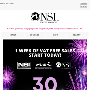 Hey , VAT FREE Sales Start Today 🎉