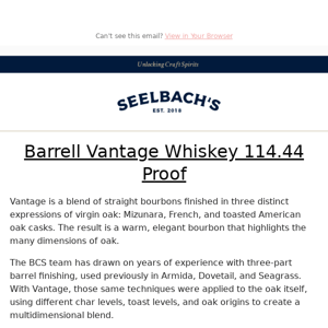 Barrell Craft Spirits Release Vantage Whiskey