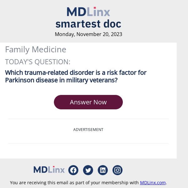 Smartest Doc Family Medicine Quiz for Monday