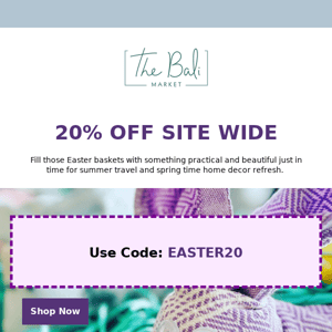 20% Off Site Wide 🐰