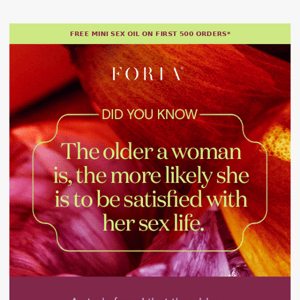 older, wiser, + more sexually satisfied