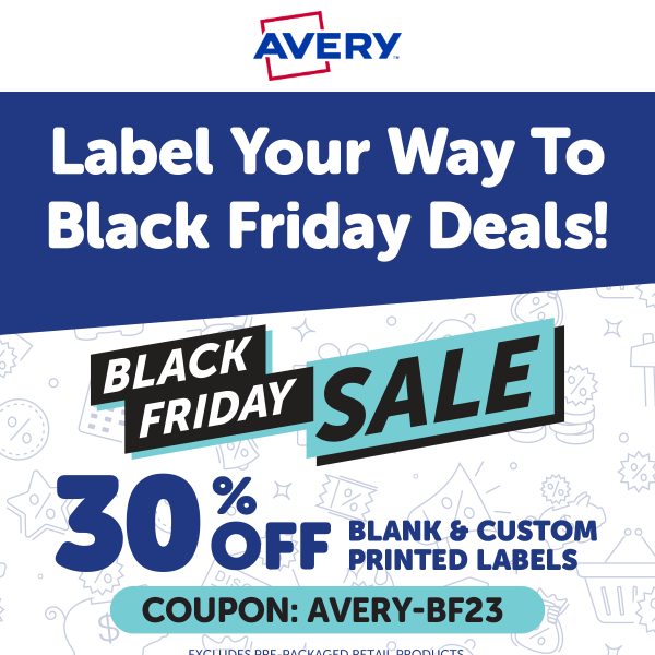 Get 30% Off with Avery's Black Friday Sale