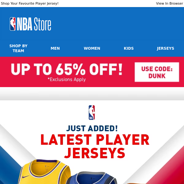 Save Up To 65% On New Player Jerseys & More! - NBA Store EU