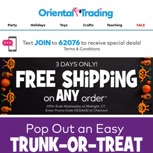 Get Free Shipping on ANY Order to Trick Your Trunk! 🚙🎃